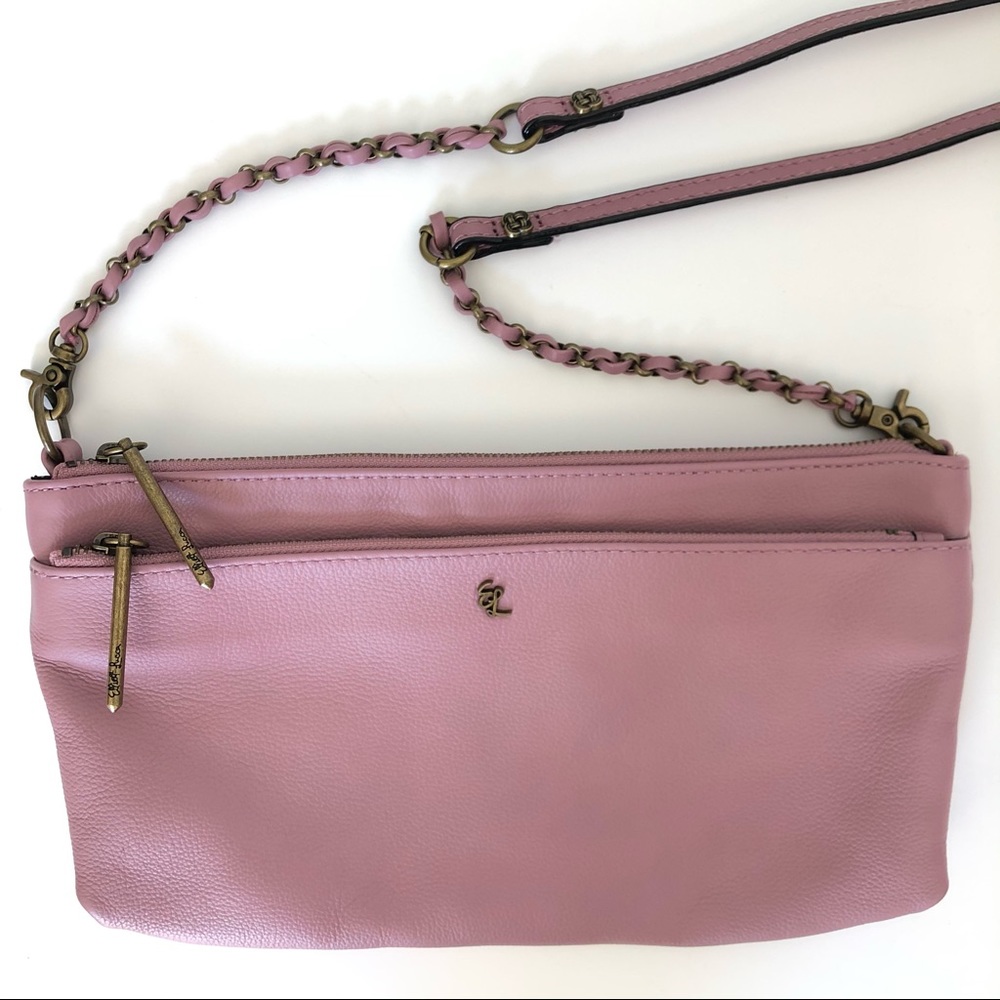 Elliott Lucca Crossbody Clutch Leather Bag - Mauve